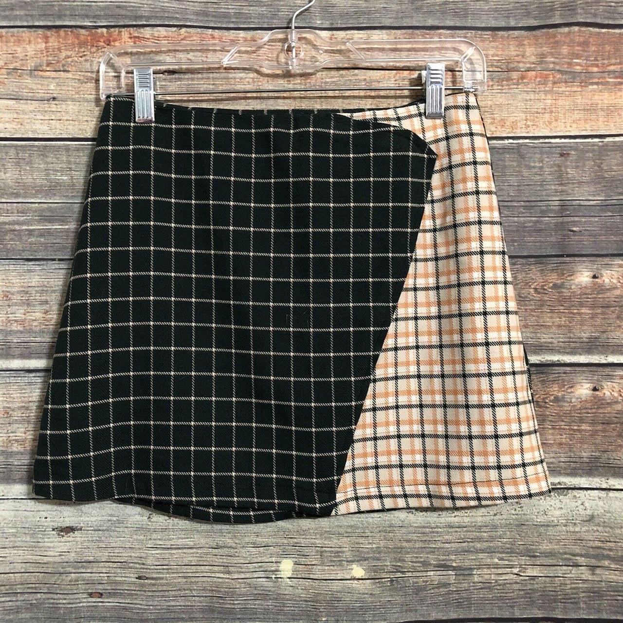 Urban outfitters size XS green orange mixed plaid... Depop