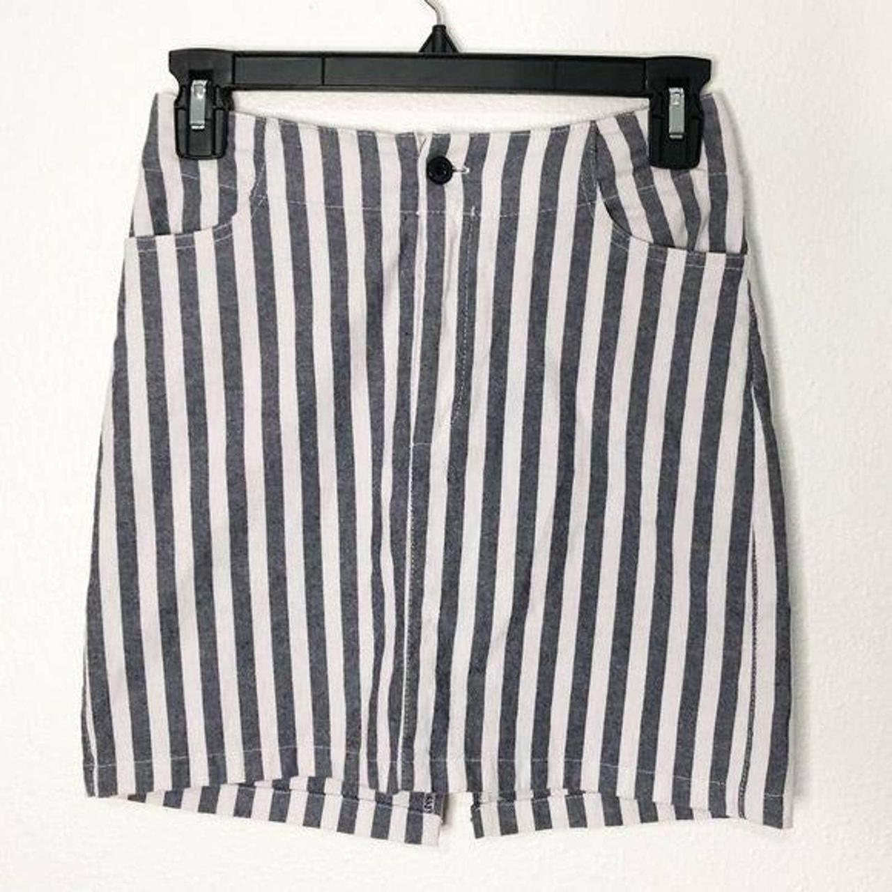 Brandy Melville blue white striped mini skirt one... - Depop