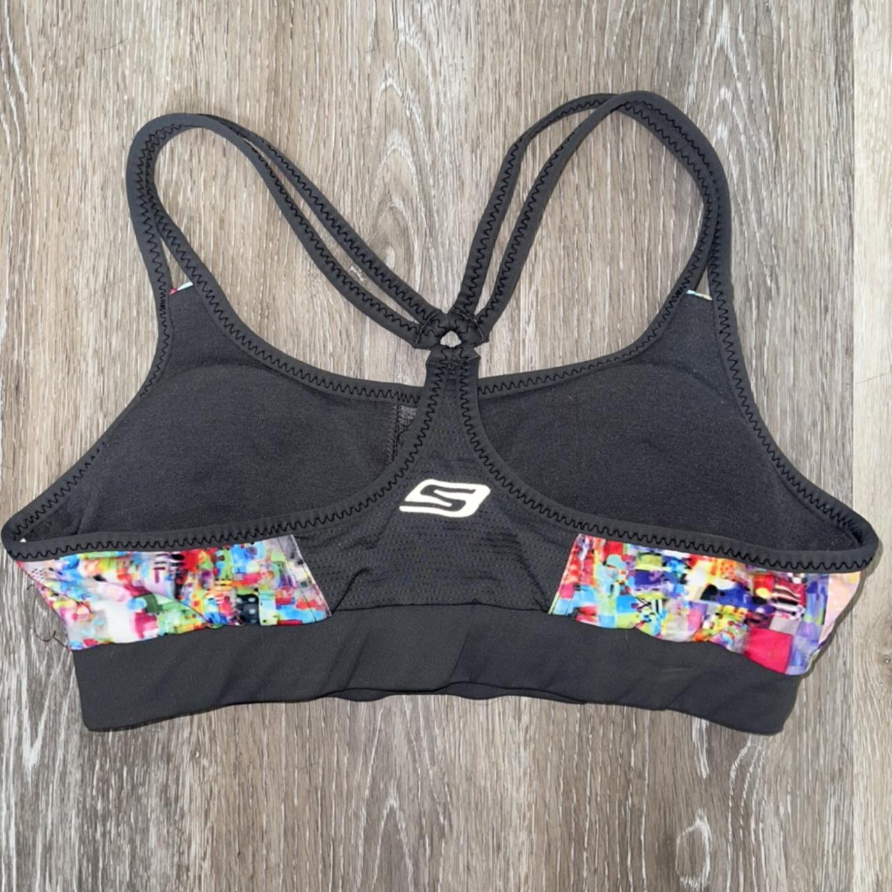 Skechers racerback sports bra. Multicolor pattern