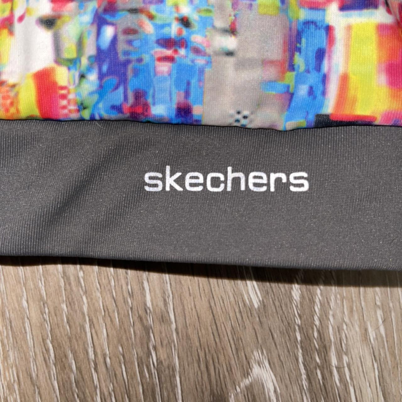 Skechers racerback sports bra. Multicolor pattern - Depop