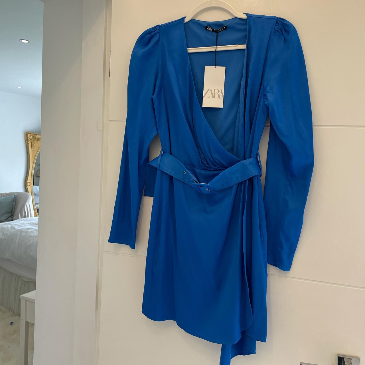 Zara long sleeve cobalt blue dress ...