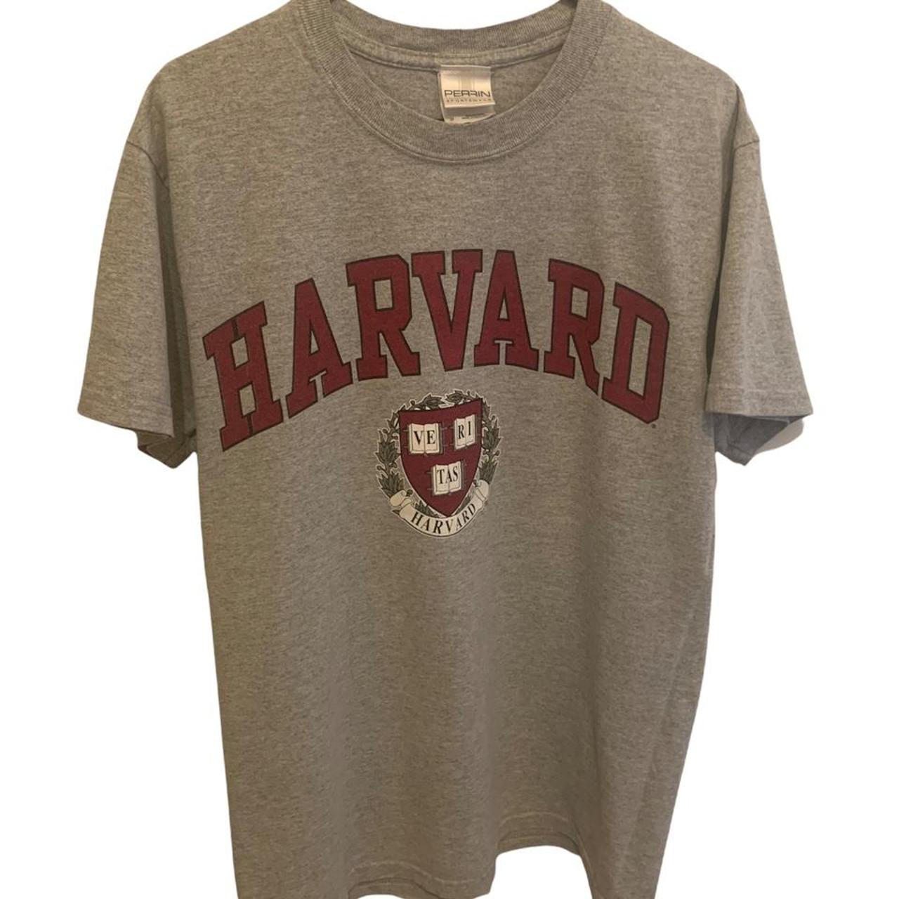 Vintage grey Harvard T-shirt Size S- fits true to... - Depop