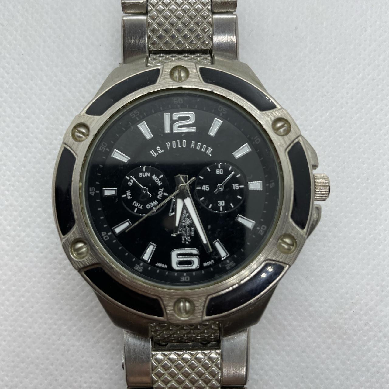 U.S. Polo Assn. Men's Silver and Black Watch