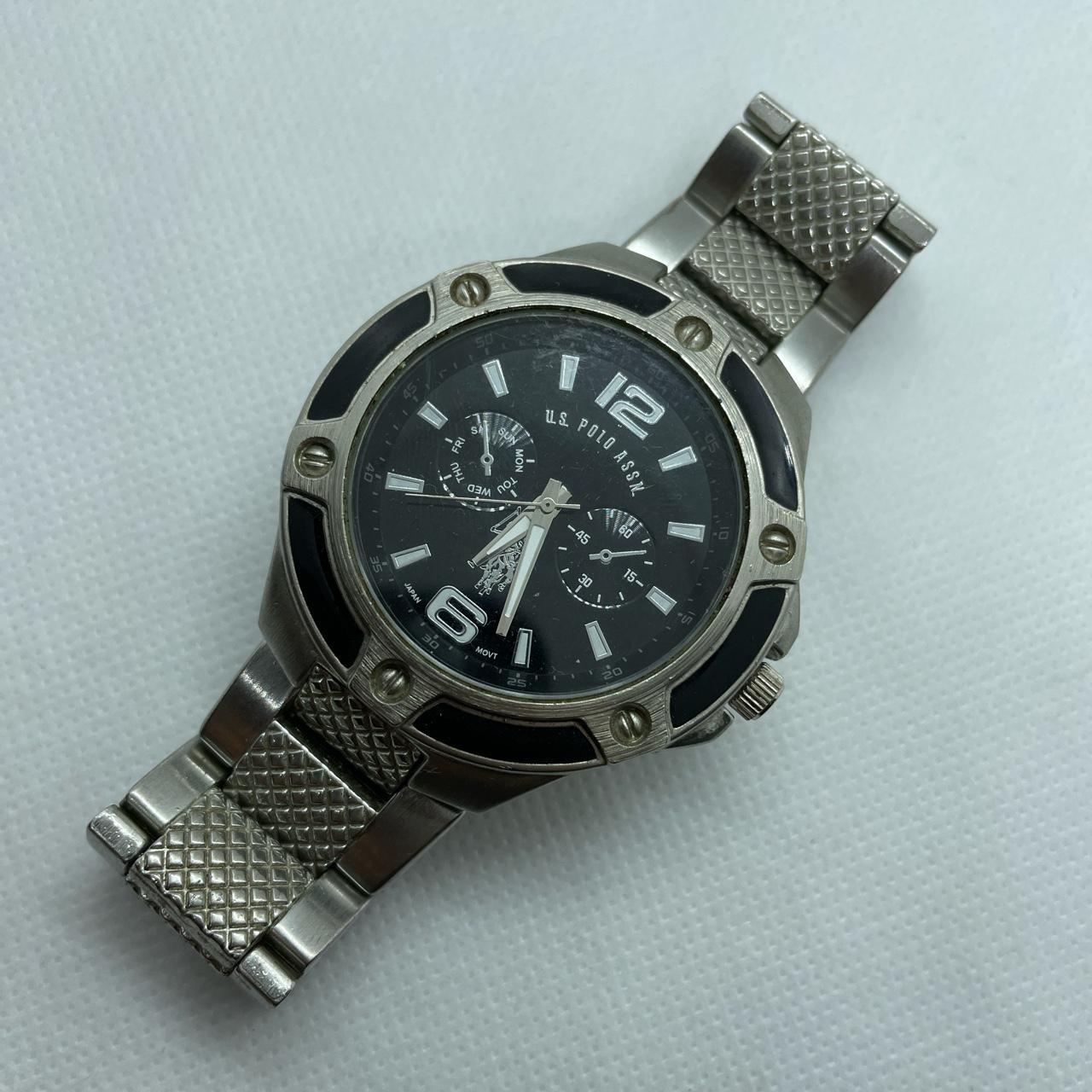 U.S. Polo Assn. Men's Silver and Black Watch (3)