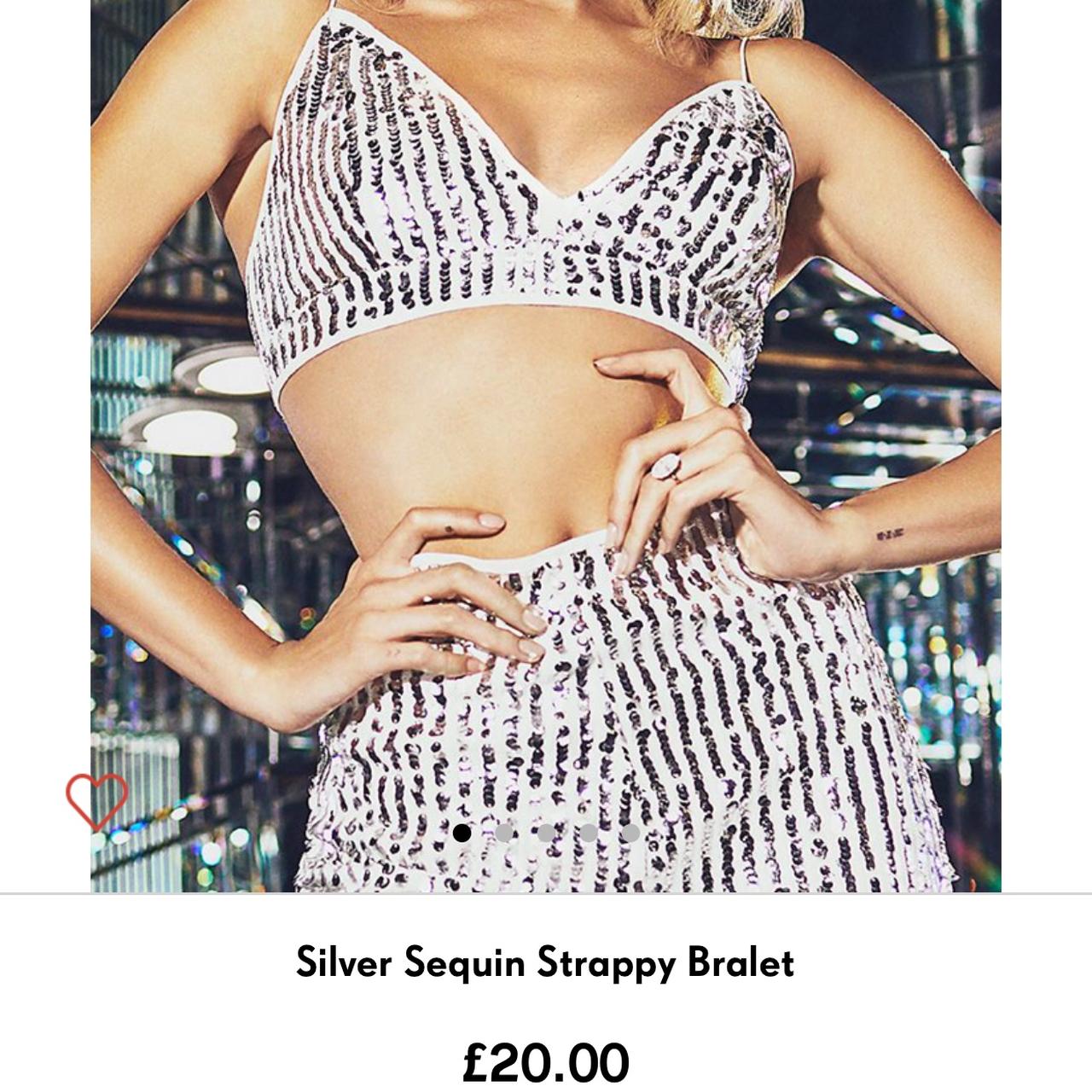 Silver Sequin Strappy Bralet