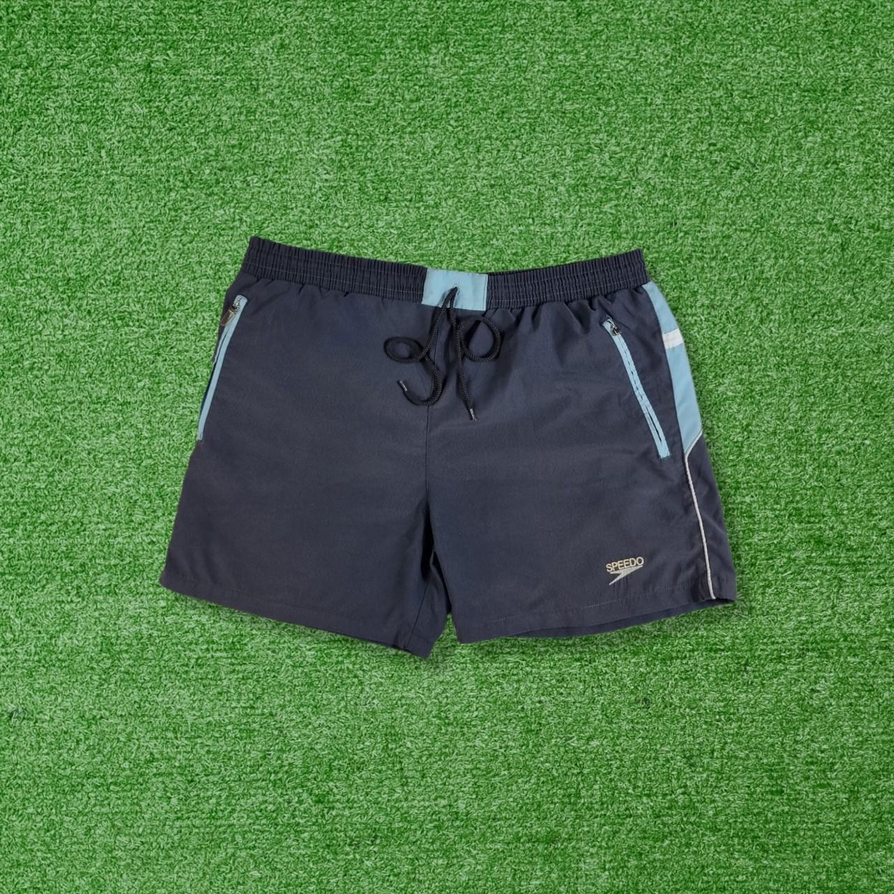 Speedo Men's Grey and Blue Shorts Depop