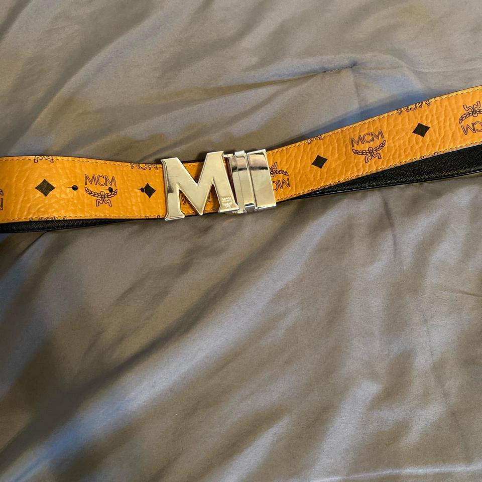 Tan shop mcm belt