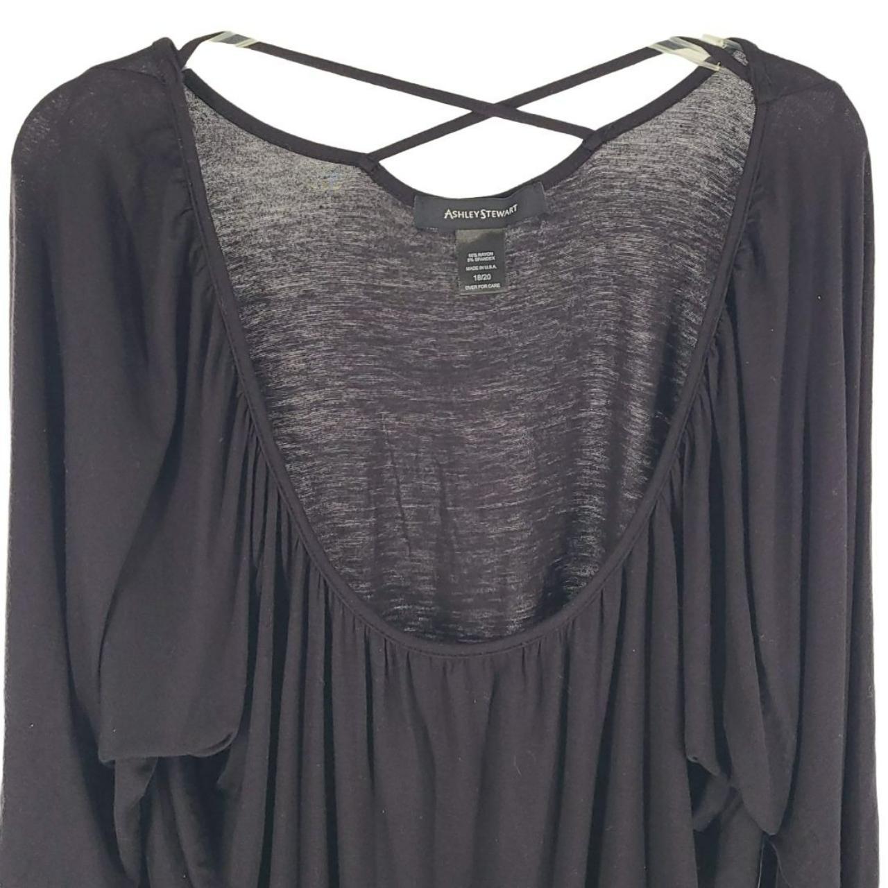 Ashley Stewart Women's Casual Pleated Scoop Neck Top... - Depop