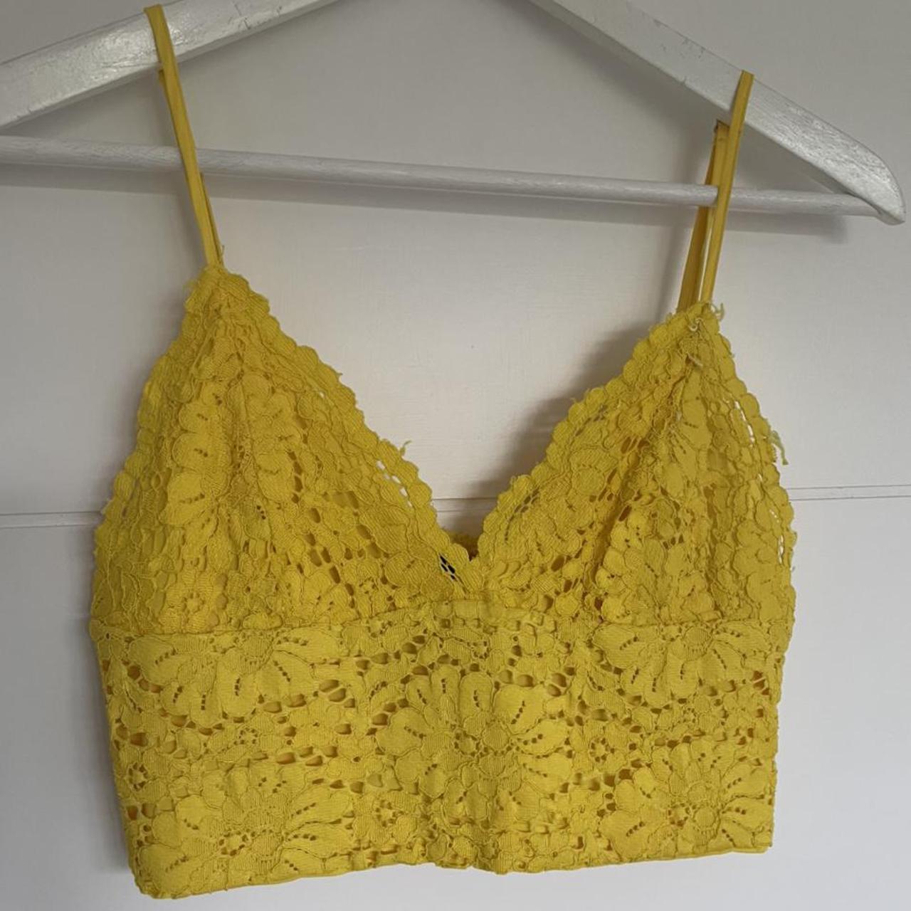 Bright yellow Zara lace bralette 🌼 Perfect for - Depop