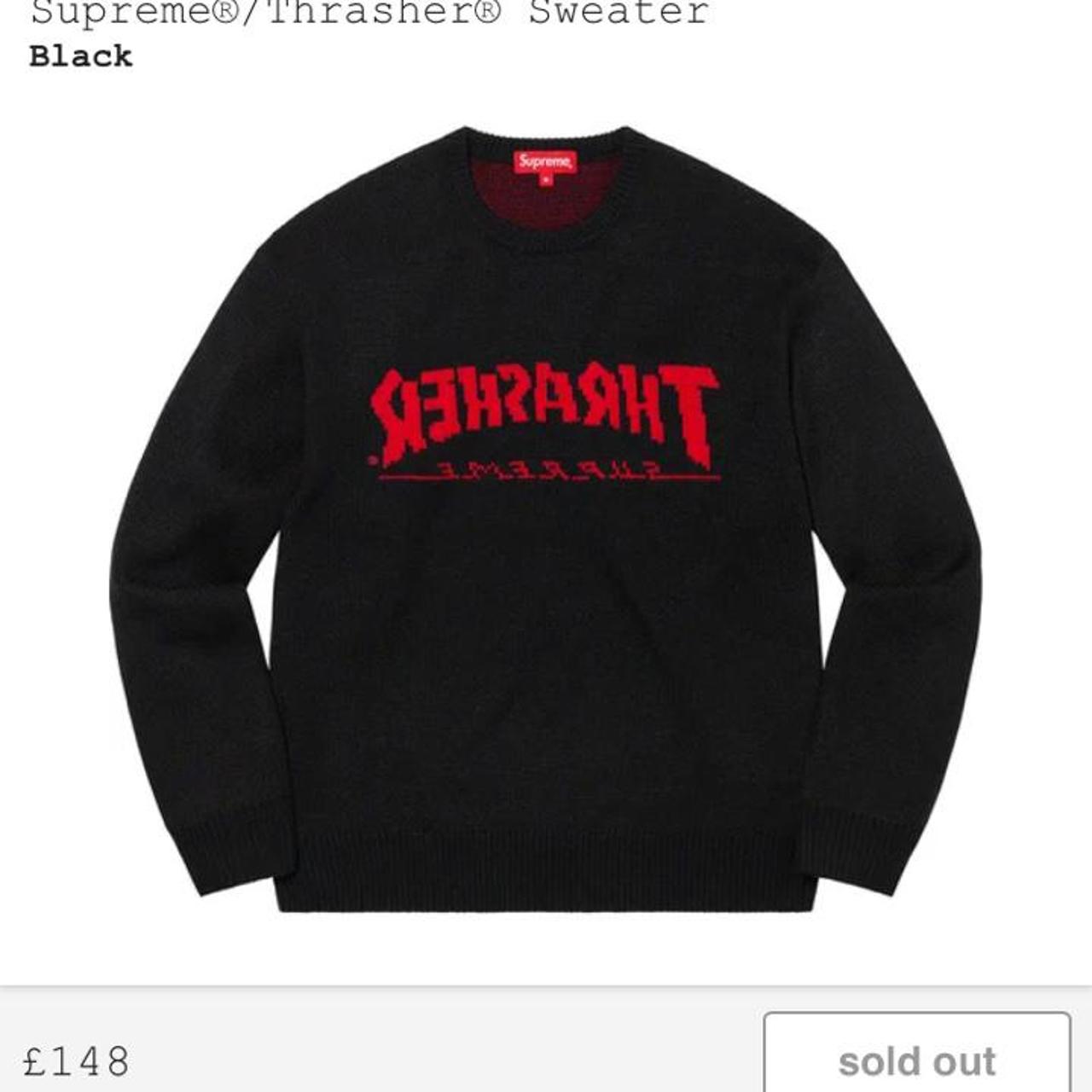 Supreme Thrasher Knit Logo Sweater Black // 2 x Size... Depop