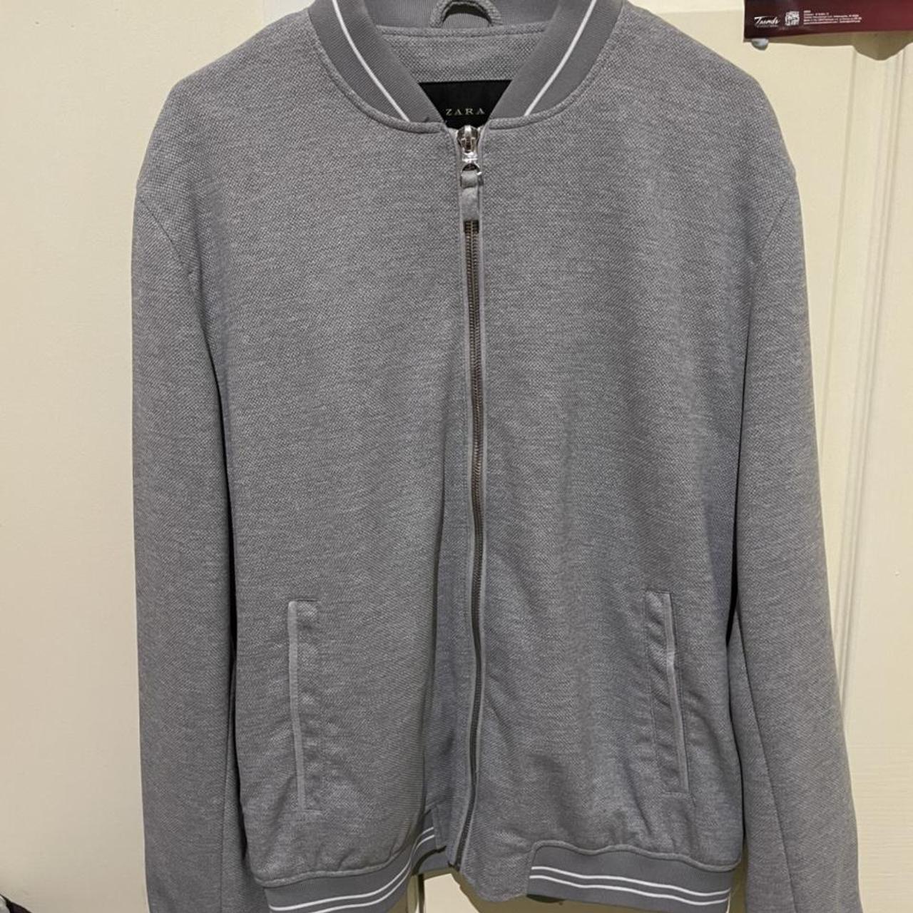 Style: Zara Bomber Jacket Size: Medium Colour: Grey - Depop