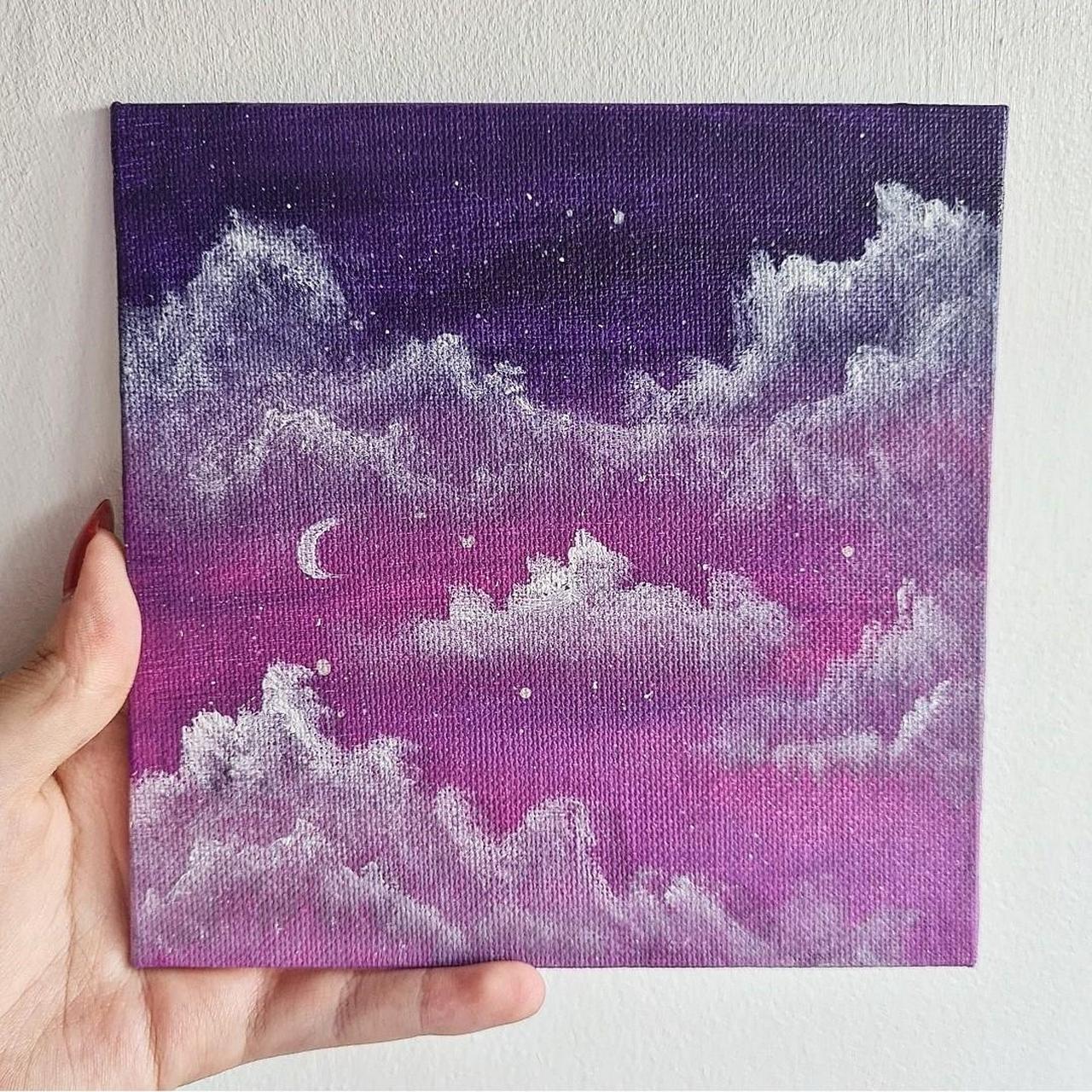 Purple gradient aesthetic cloud canvas... - Depop