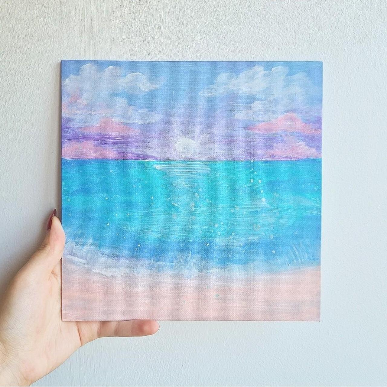 Pink and Blue Paintings | Depop