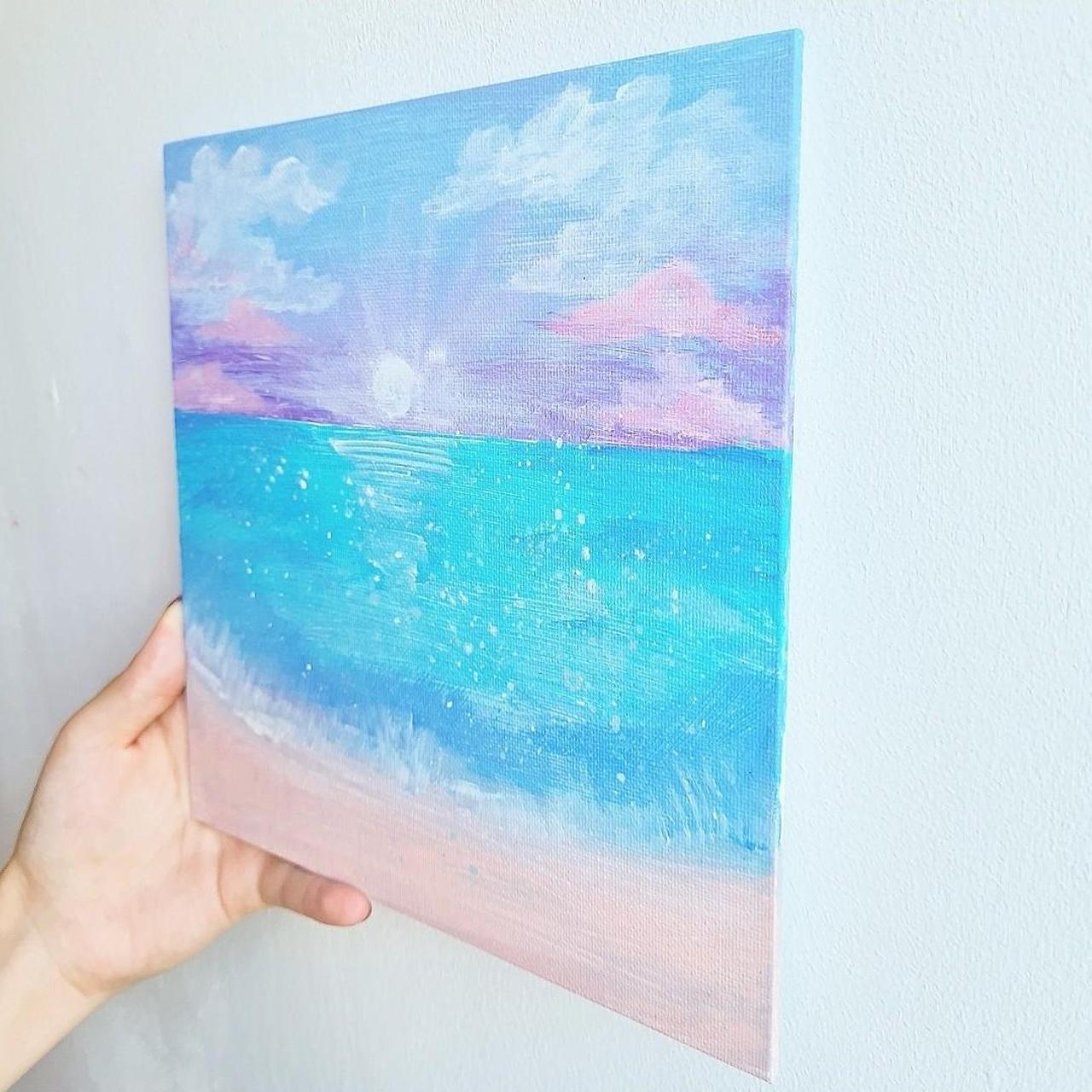 Pink and Blue Paintings | Depop