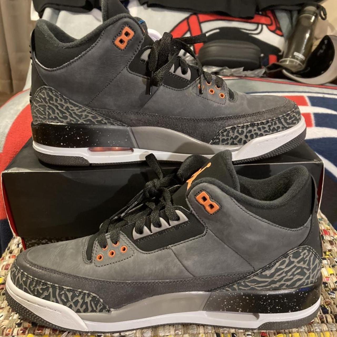 Jordan Men's Black and Orange Trainers | Depop