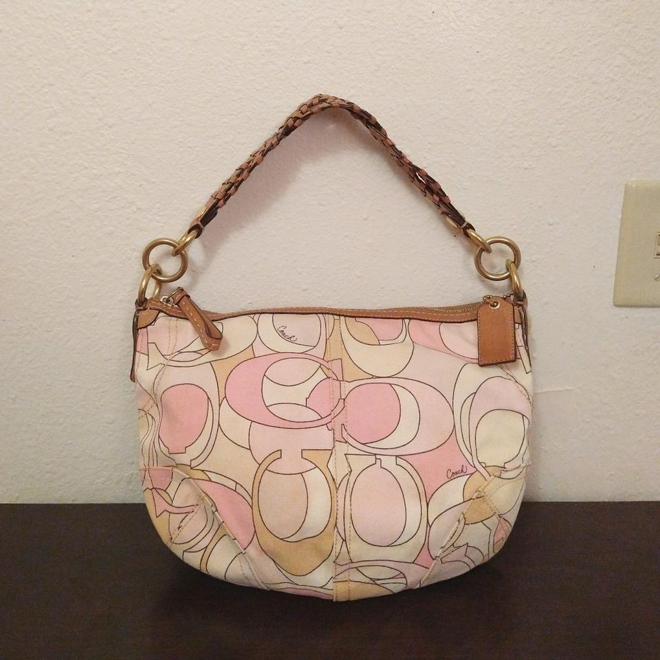 Coach Soho Snaphead Boho Pink Cream Brown Medium factory Handbag Purse