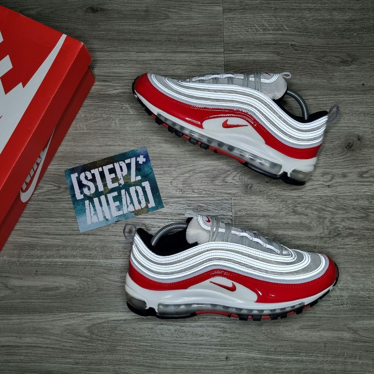 nike air max 97 pure platinum/white/university red
