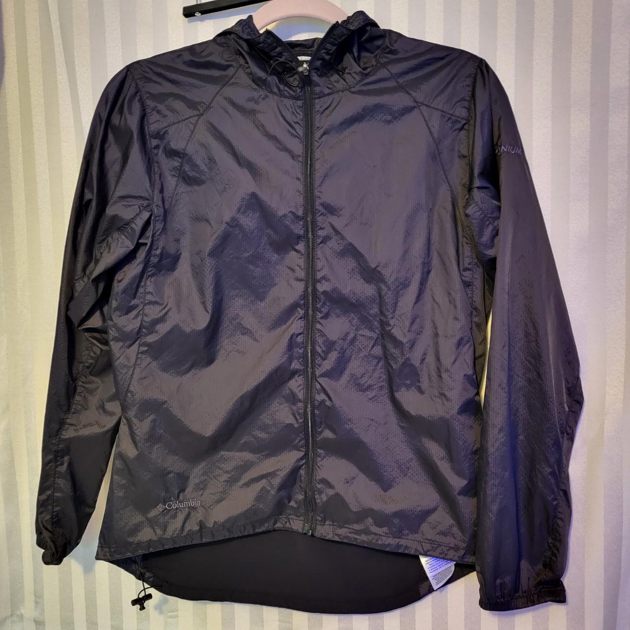 Black Columbia rain jacket/wind breaker. It has... - Depop