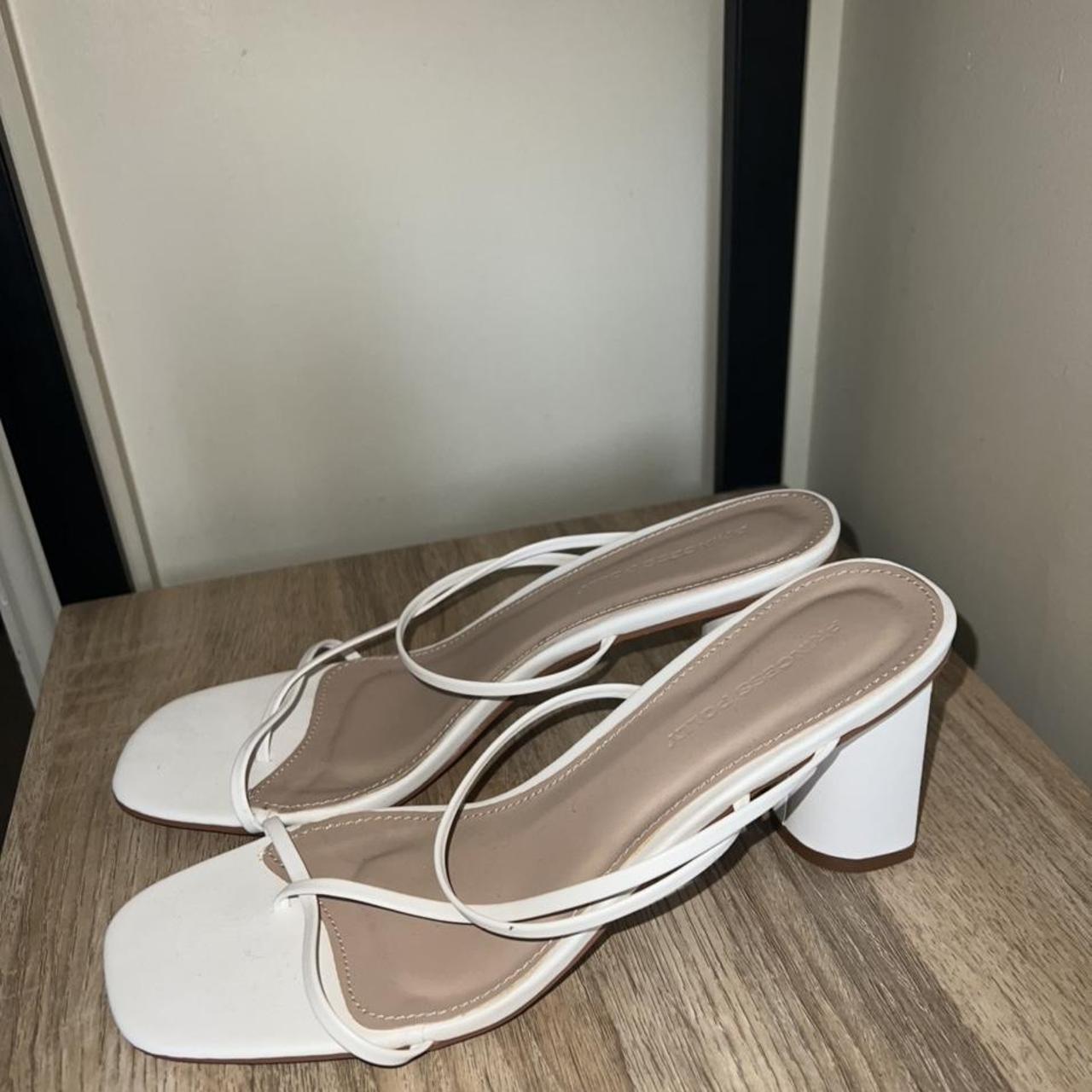 Princess Polly White heels, size 9 Brand new, never... Depop