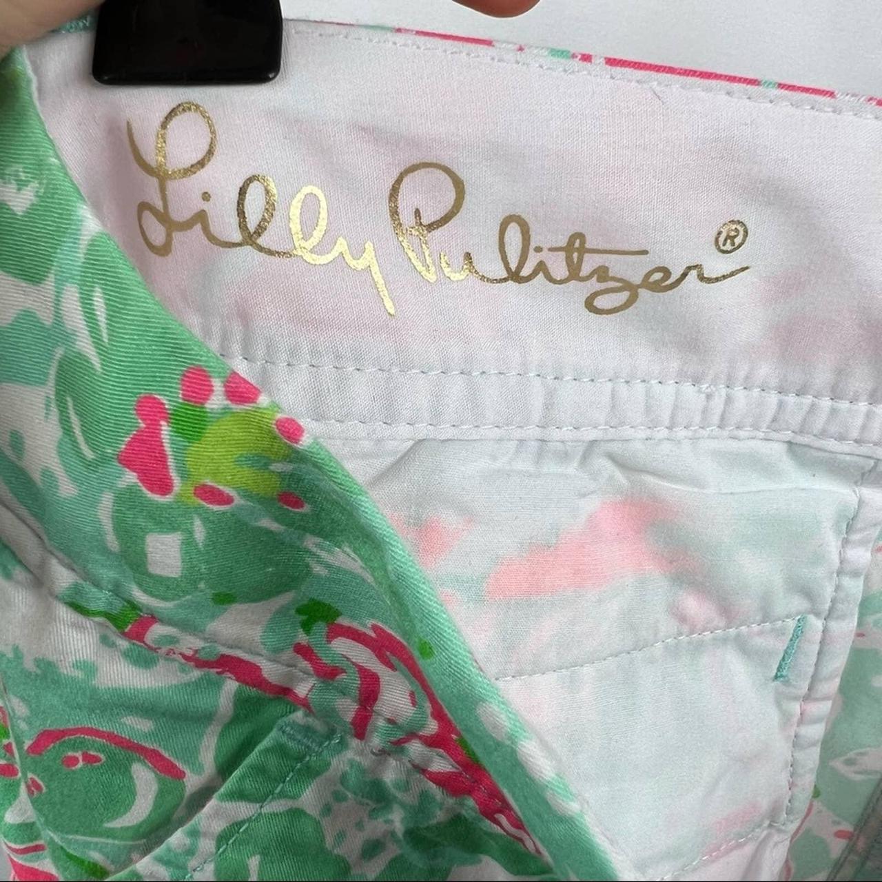 Lilly Pulitzer Women's Green and Pink Shorts (2)