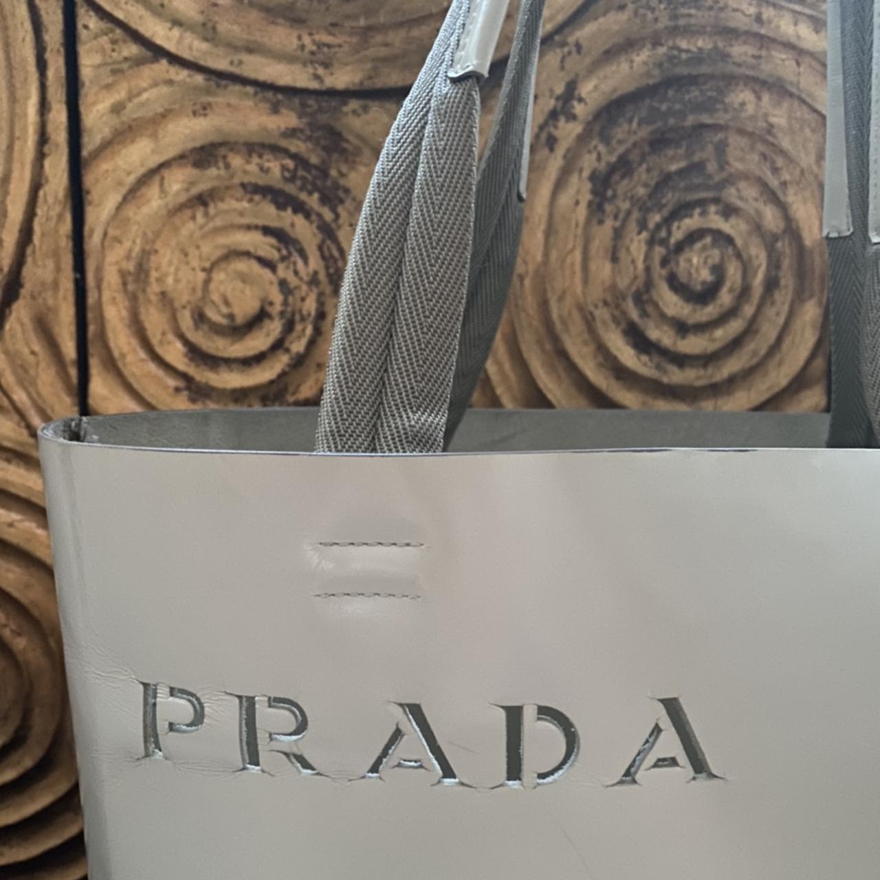 P R A D A Prada vintage shopper tote cut out Depop