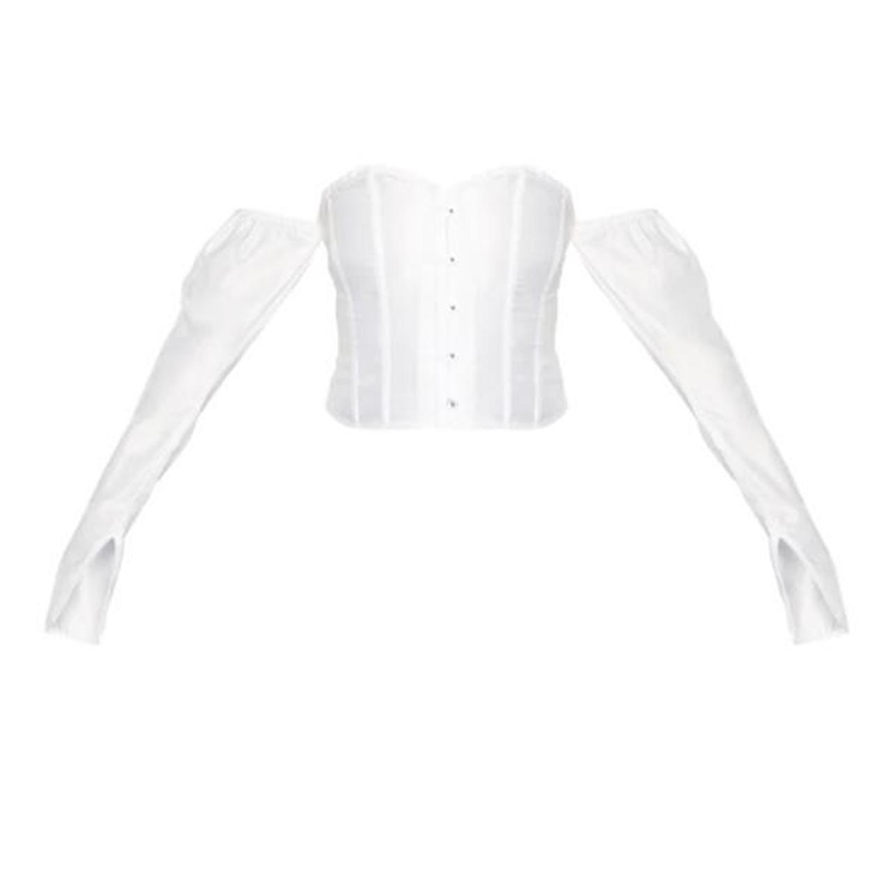 Pretty Little Thing White Satin Long Sleeve