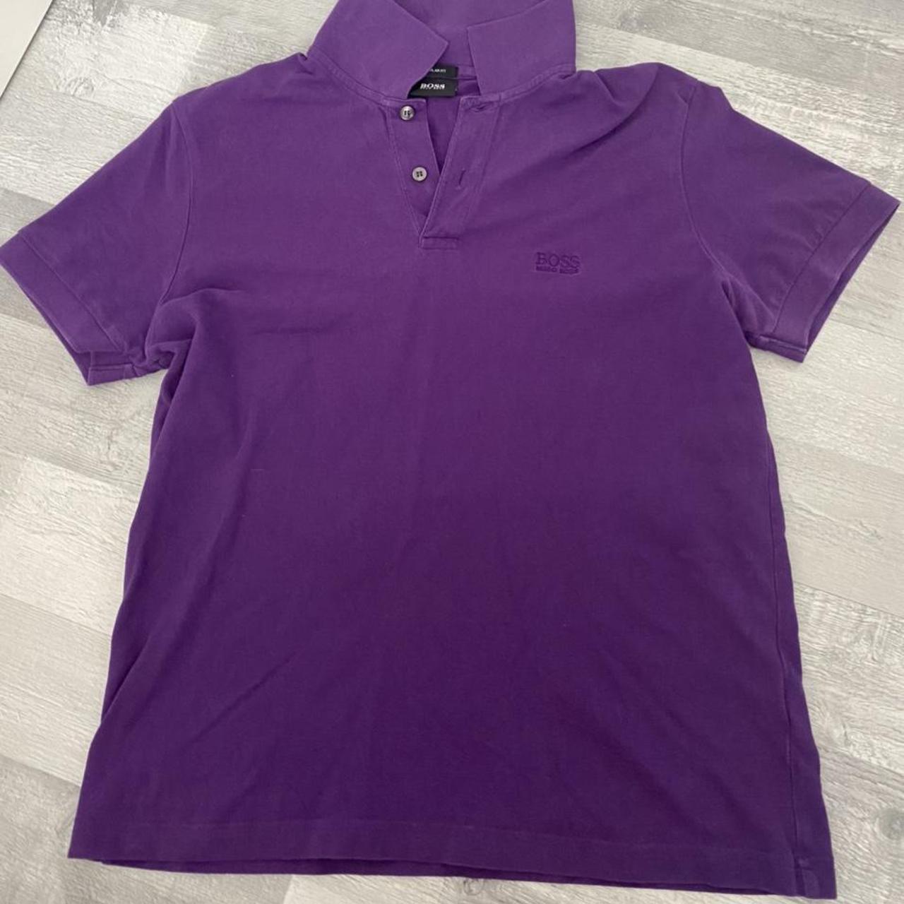 purple hugo boss polo shirt