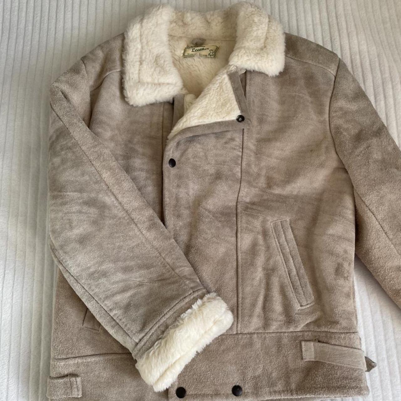 Women's Tan and Cream Jacket | Depop