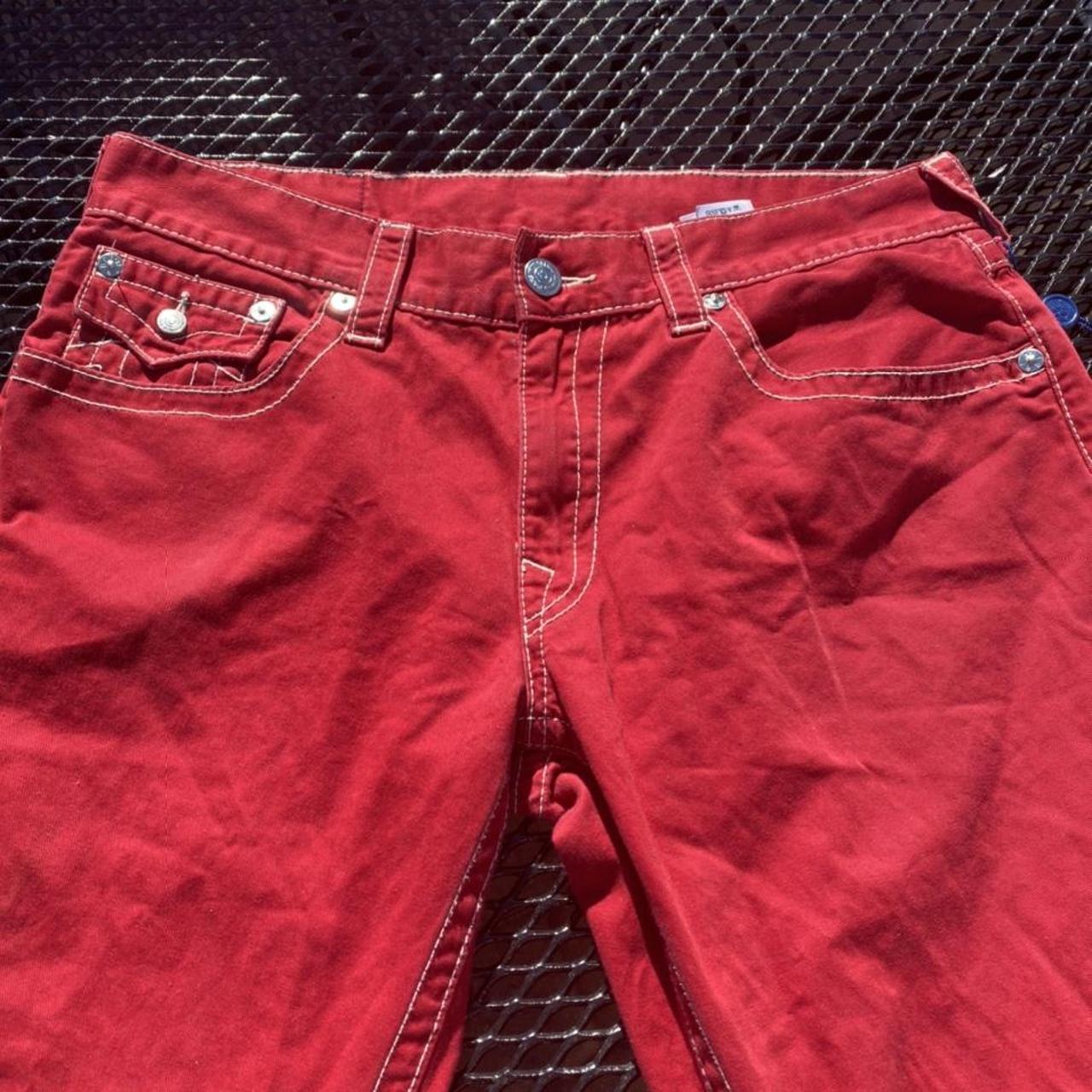 all red true religion jeans