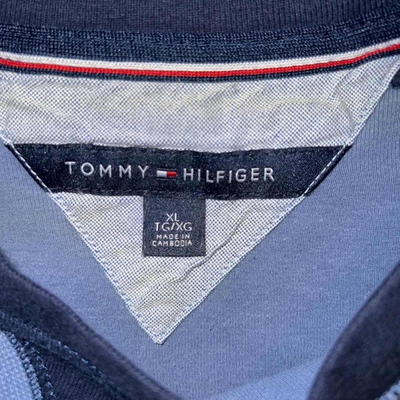 y2k tommy hilfiger cropped long sleeve tee size xl - Depop