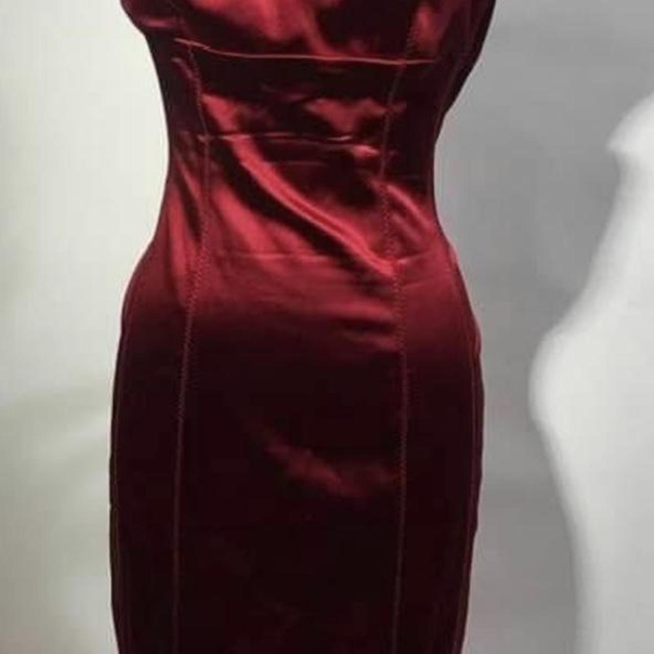 GORGEOUS Satin Ruby Red Dress!! Absolutely perfect... - Depop