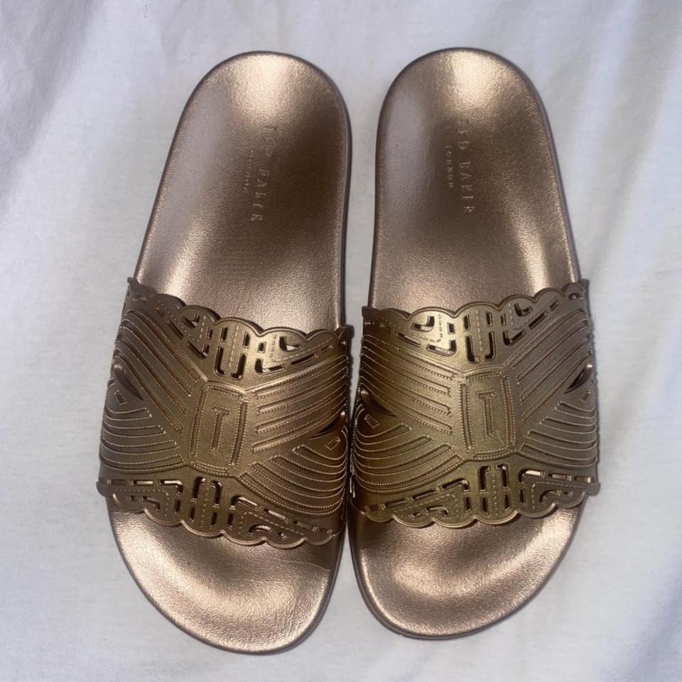 Women s genuine rose gold Ted Baker slides size 3. Depop