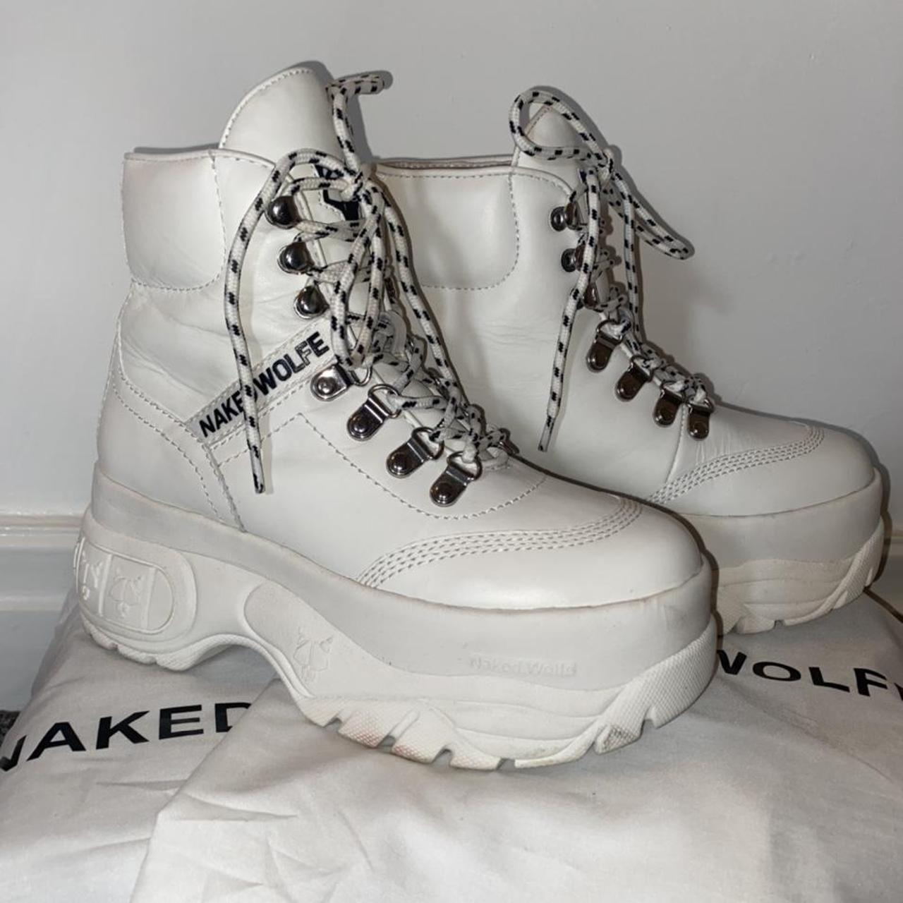 【関送込】Naked Wolfe Wicked White & Black Leather ブーツ 関送込】Naked Wolfe Wicked White & Black Leather ブーツ
