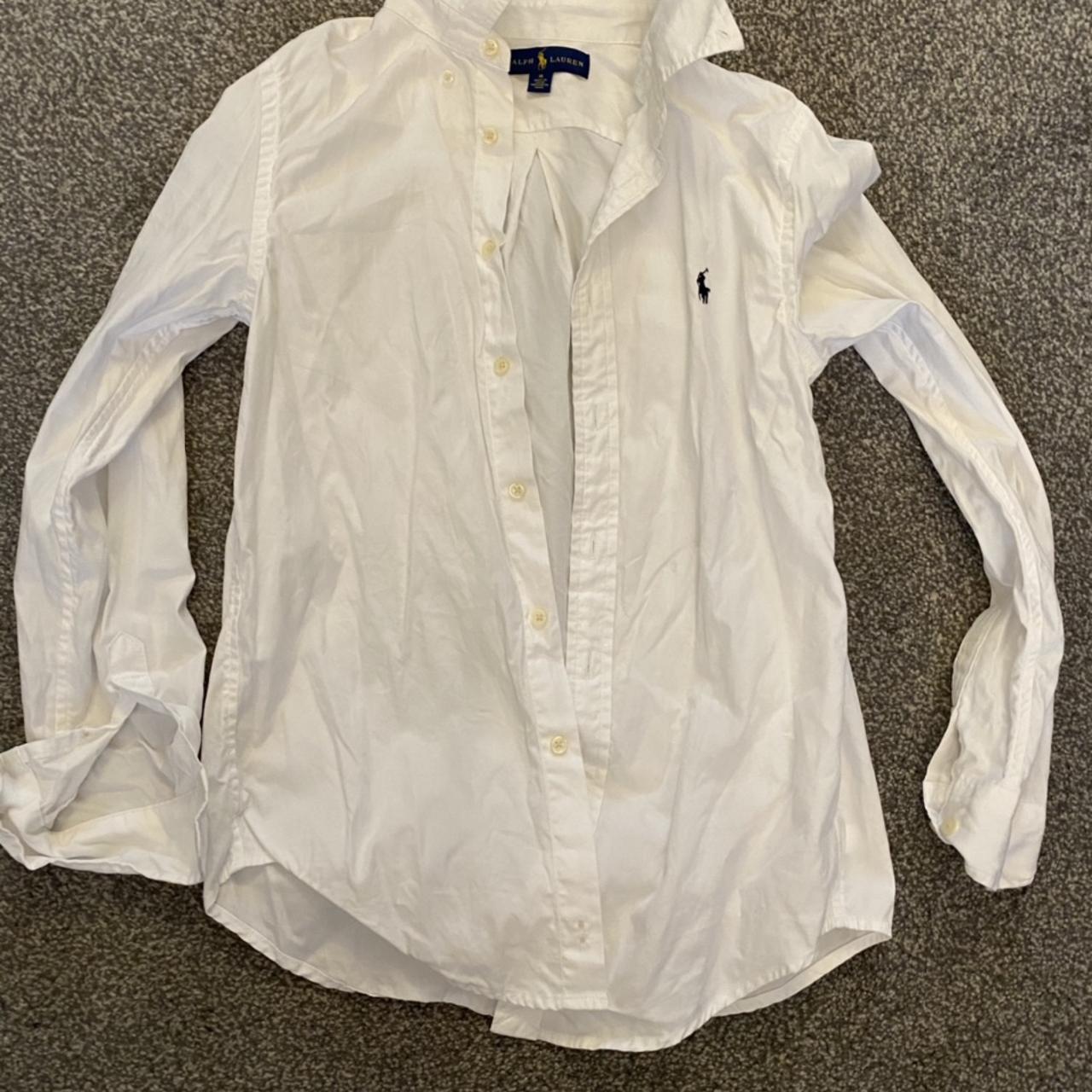 White long sleeve Ralph Lauren shirt - age 16 - Depop