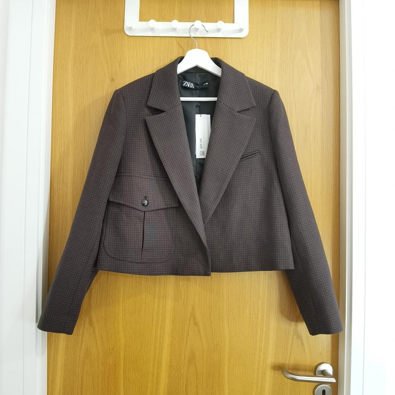 Zara Women's Brown and Black Jacket | Depop