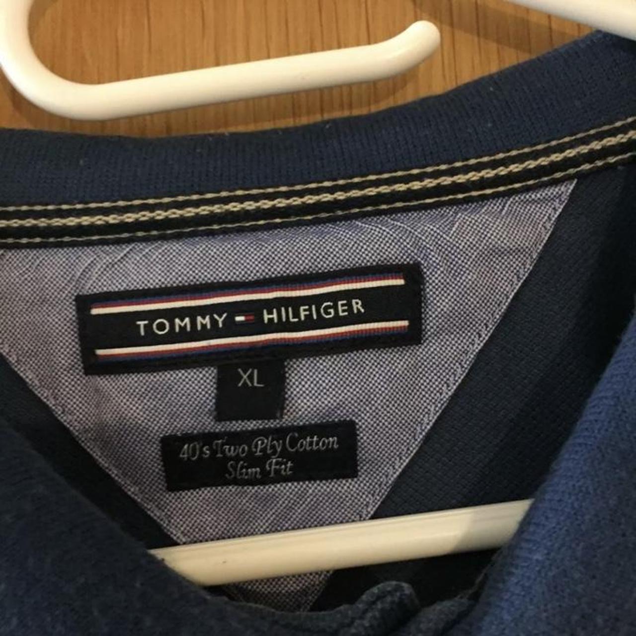 Mens Tommy Hilfiger polo shirt Xl two 40s two ply - Depop