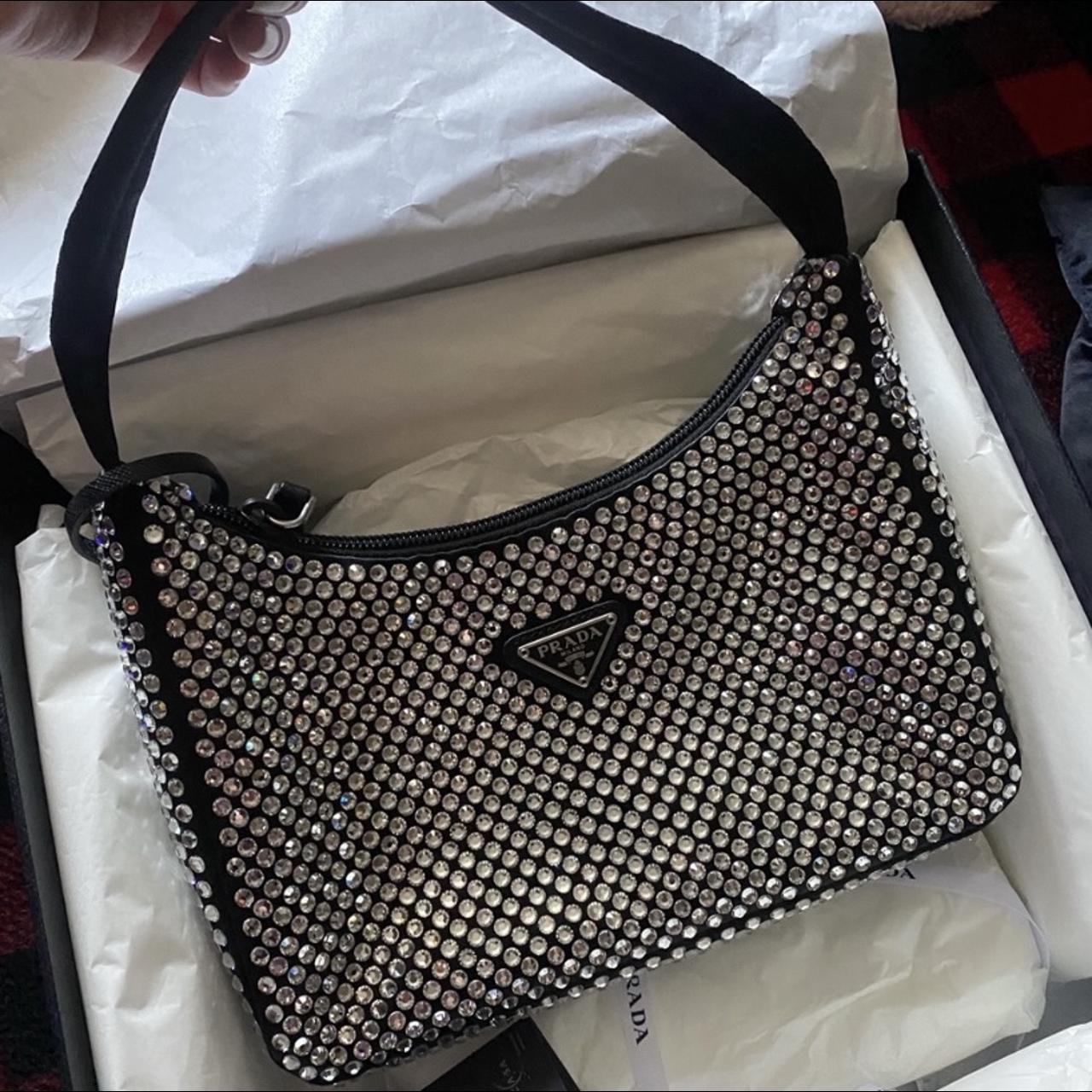 New Prada Satin Mini-Bag with Crystals