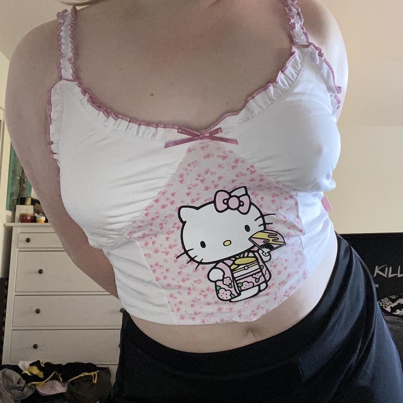 Hello kitty corset top Never worn super cute cropped - Depop