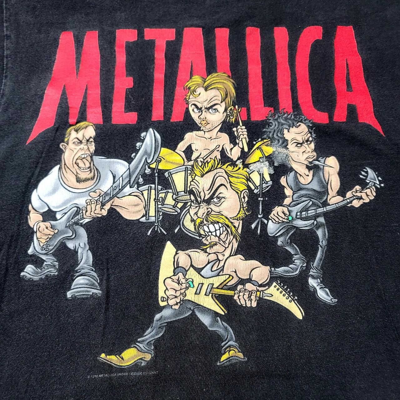 Vintage 90s Metallica Chavez Cartoon T shirt 1997... - Depop