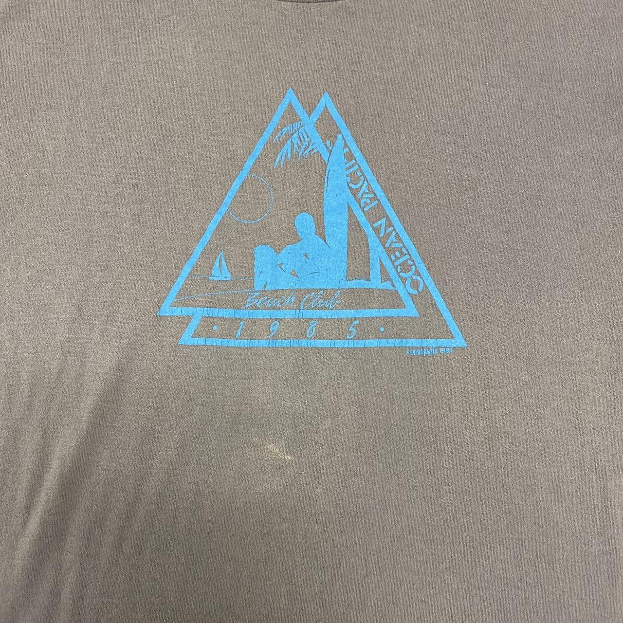 Ocean Pacific Men's Grey and Blue T-shirt (2)