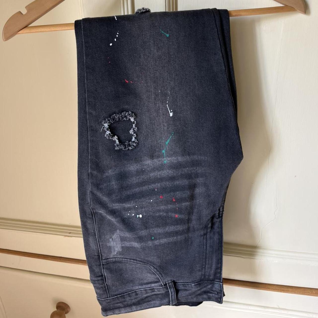 NVLTY Patchwork Paint Jeans Never worn not even... Depop