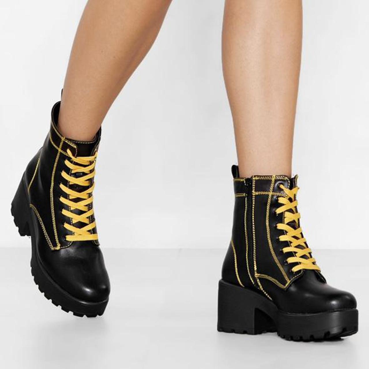 Nasty Gal Black Suede Platform Ankle Boots Black Slip On Booties