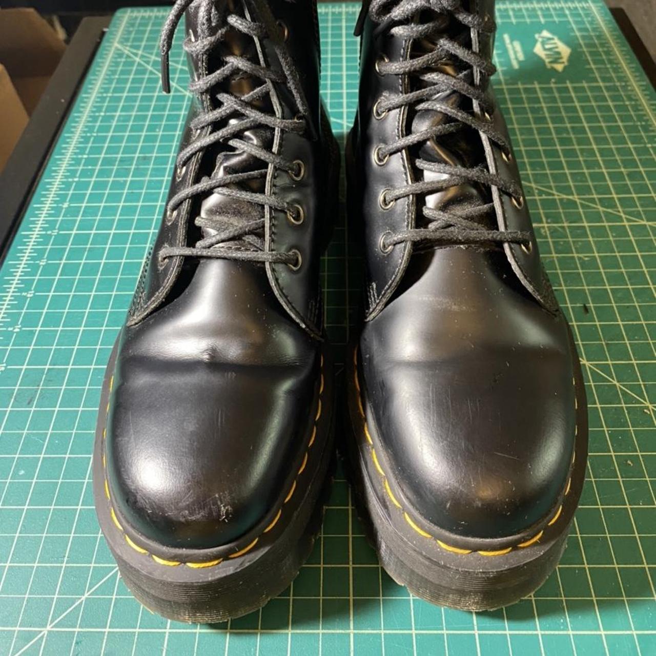 DR. MARTENS JADON SMOOTH LEATHER PLATFORM COMBAT... - Depop