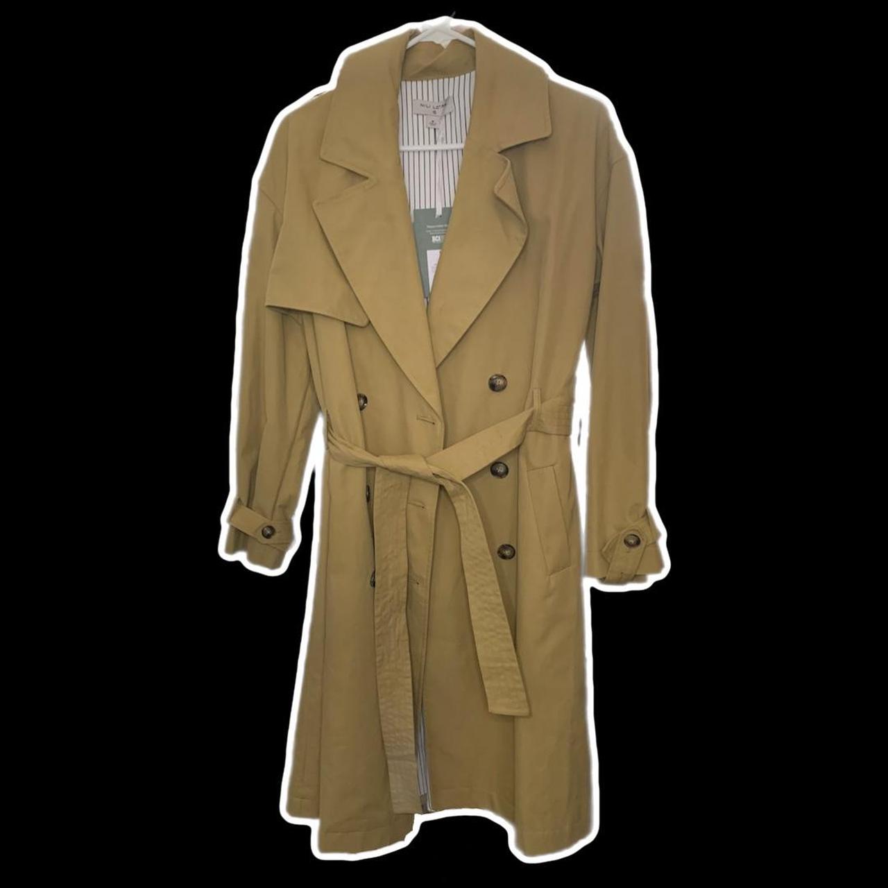 asos edition trench coat with tie in camel