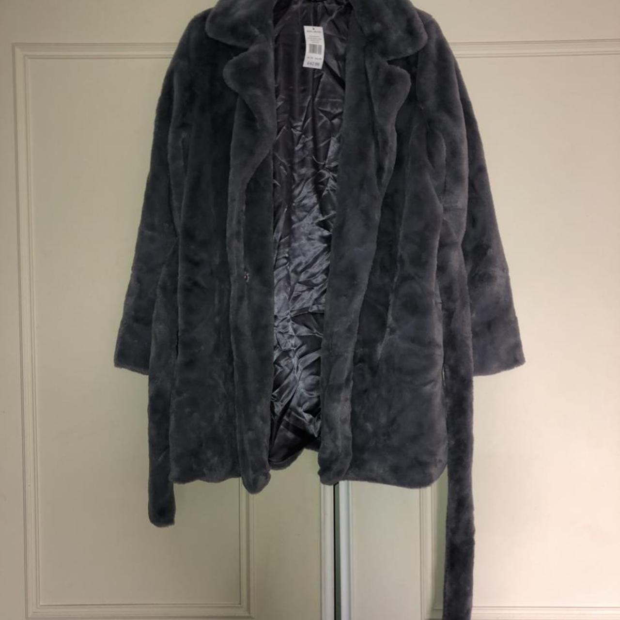 select grey fur coat