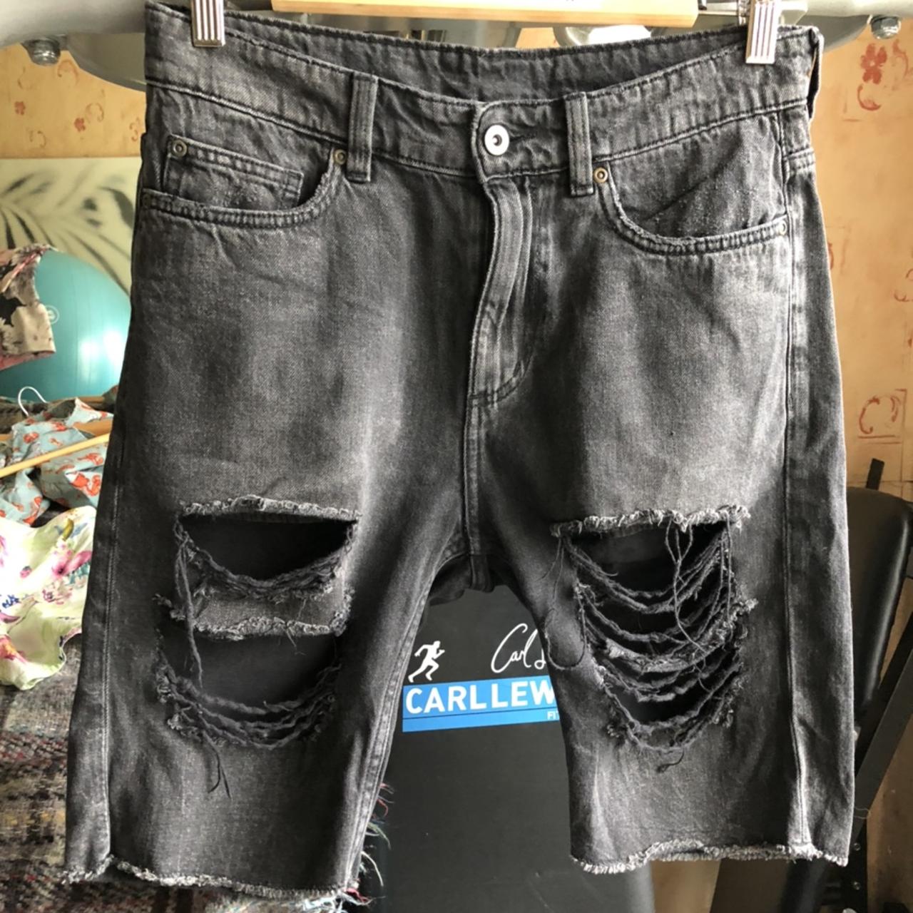 H&m ripped jean outlet shorts men