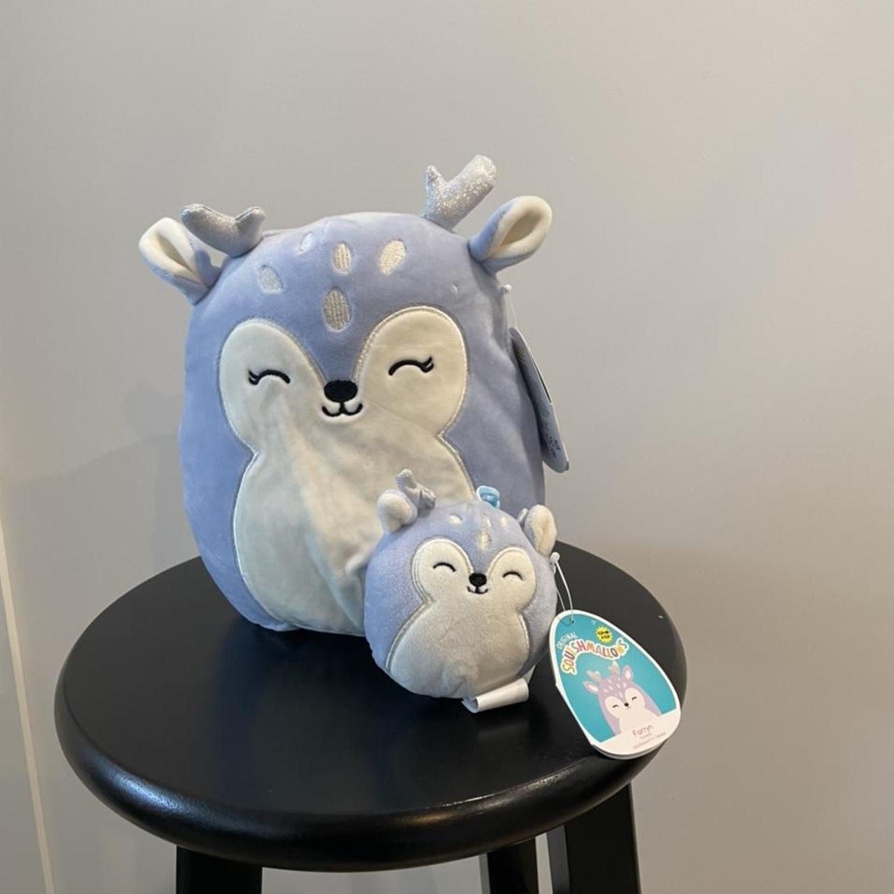 Squishmallows Cream and Blue Stuffedanimals Depop