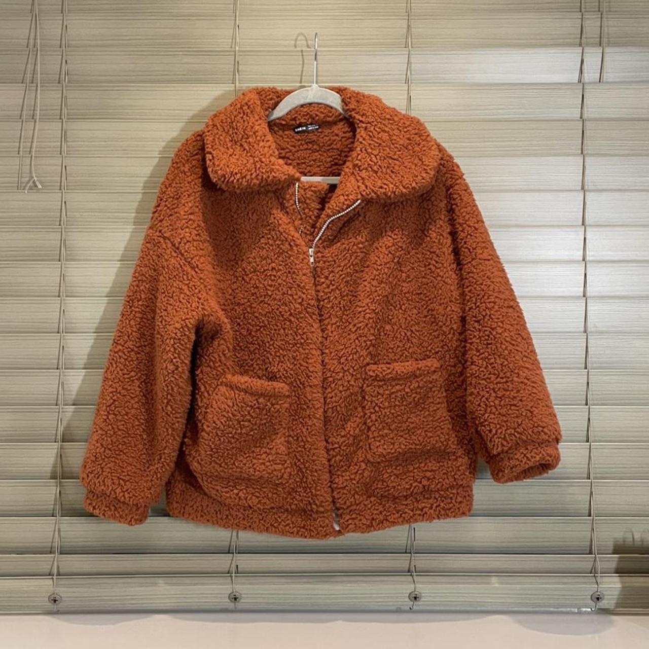 teddy coat burnt orange