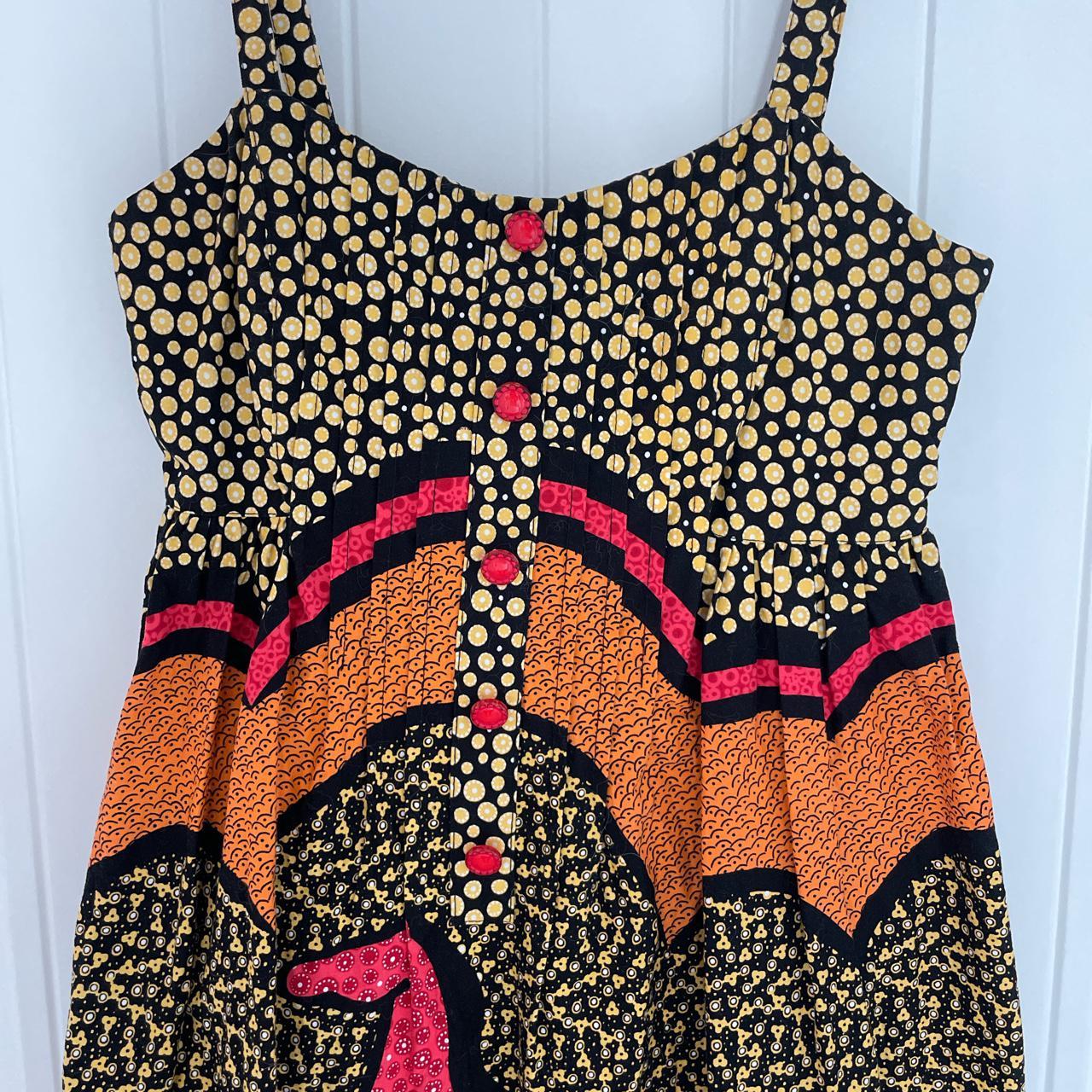 Anna Sui Women's Pink and Orange Dress | Depop