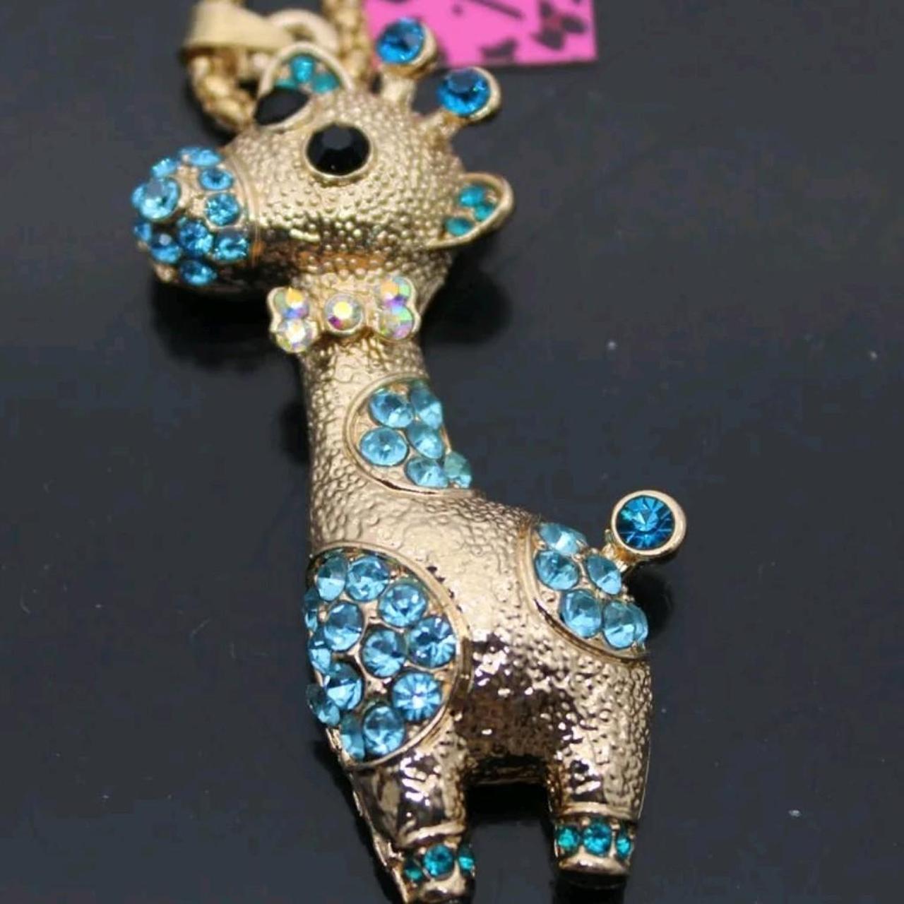 Betsey Johnson blue giraffe necklace